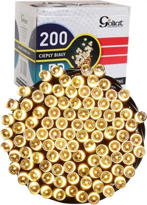 Zdjęcie produktu dla Zewnętrzne i Wewnętrzne Oświetlenie Choinkowe 200 LED, Ciepły Biały, IP44, Długość Przewodu 10 m