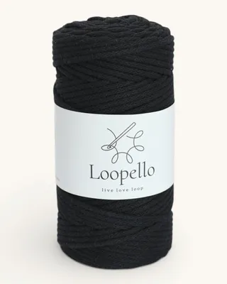 Image de Loopello, cordon en coton Pro, 3 mm, 100 mètres – Noir