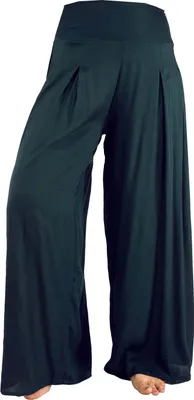 Produktbild von Boho Hosenrock, Weite Sommerhose - Schwarz, Damen, Viskose, Größe: L/XL
