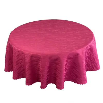 Produktbild von Tischdecke Stofftischdecke Fleckenresistente Waschbar - Wellen 106 - Weinrot 140 cm Rund
