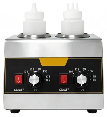 Soßenwärmer 400 W, 2 Zonen, 30–85 °C, Edelstahl, 25,7×18,1×19 cm