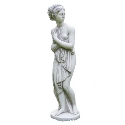 Produktbild von FRAUENFIGUR MIT TUCH STEHEND SKULPTUR FRAU FIGUR aus STEINGUSS FROSTFEST NEU GARTEN DEKORATION STEINFIGUR PO-595A
