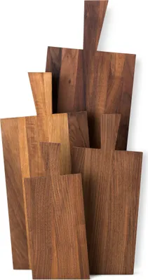 Image de PLANCHE À DECOUPE CONTINENTA, en noyer, 69x23x2 cm, référence 4204. Offre avantageuse : 2 pièces, incluant 4 pailles en acier inoxydable