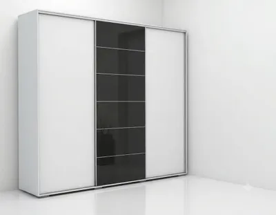 Zdjęcie produktu dla Szafa A28 biała, przesuwna - 278 x 62 x 215 cm