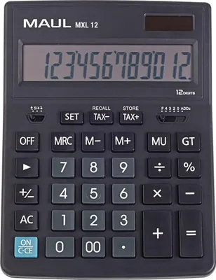 Produktbild von MAUL Tischrechner MXL 12 LCD-Anzeige 1-zeilig, 12 Ziffern Solar Batterie 20.5 x 15.5 x 3.5 cm schwarz