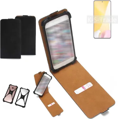 Produktbild von K-S-Trade Handyhülle Schutzhülle kompatibel mit Xiaomi 12 Lite Hülle Case Cover Flip Style Bumper schwarz 1x