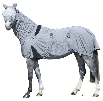 Produktbild von EQuest Ekzemerdecke Culex C³ für Pferde, mit Maske, grau - L / 145 cm