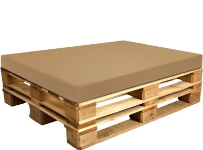 Obrázok produktu pre Vankúš z palety vonkajší Euro vankúš na sedenie z palety 80 x 120 cm - Penový vankúš na sedenie z palety a paletovej pohovky Béžová