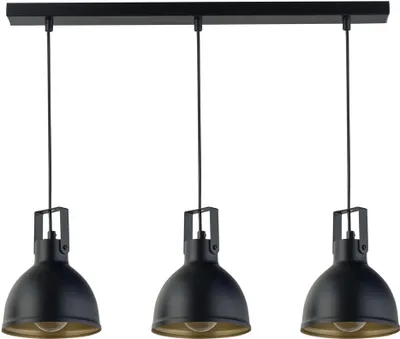 Zdjęcie produktu dla Lampa wisząca dekoracyjna potrójna czarna loftowa retro reflektorki Mars 3xE27 15W Sigma Lighting