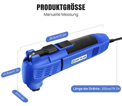 Obrázok produktu pre Oscilačná multifunkčná píla - Elektrická píla - Uhol oscilácie 3° - 22000 otáčok za minútu - Súprava príslušenstva pozostávajúca z 15 dielov - Na rezanie, brúsenie a orezávanie