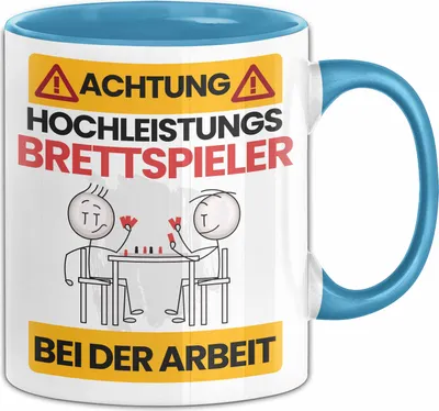 Produktbild von Brettspieler Tasse Geschenk Lustiger Spruch Geschenkidee für Brettspieler Achtung Hochleistungs Brettspieler Bei Der Arbeit (Blau)
