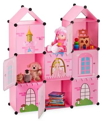 Produktbild von Kinderschrank Prinzessinnenschloss - Rosa - 128 x 110 x 37 cm - Mit Türen - Kunststoff