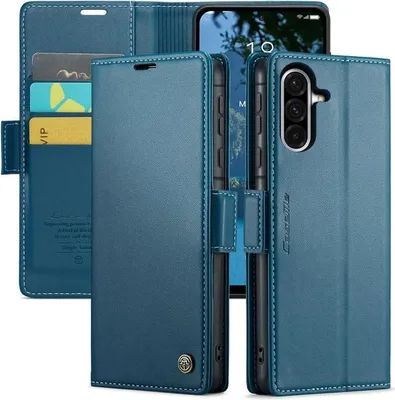 Immagine prodotto di Custodia per Samsung Galaxy A36 - Cover portafoglio CASEME Litchi Texture - Blu