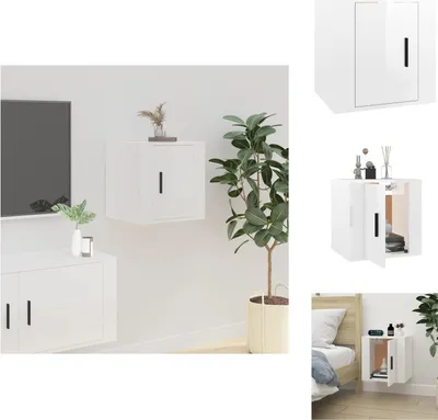 Produktbild von vidaXL TV-Wandschrank Hochglanz-Weiß 40x34,5x40 cm -  TV-Möbel
