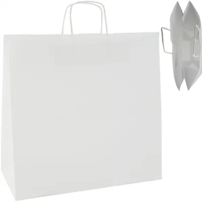 Produktbild von Torby Pro Weiße Papiertasche mit gedrehten Henkeln