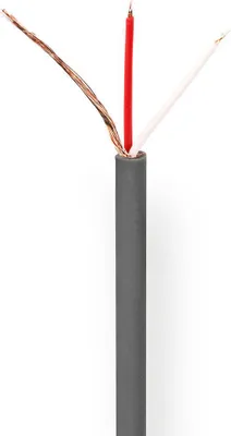Produktbild von Nedis Mikrofonkabel - 2 x 0.12 mm² - Kupfer - 100 m - Rund - PVC - Dunkelgrau - Rolle