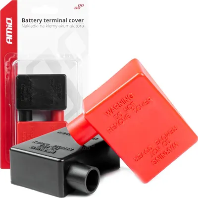 Produktbild von Batterieklemmen Abdeckungen 2 Stück Rot & Schwarz AMIO-03080 Schutzkappen