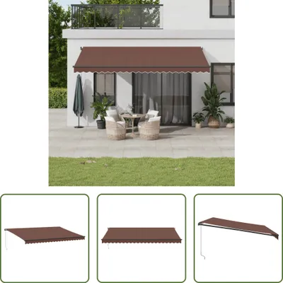 Productafbeelding van De Living Store markies, handbediend, bruin, 500x300 cm