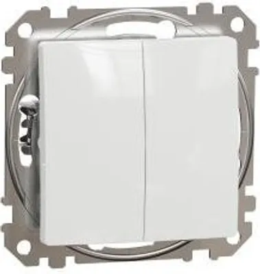 Zdjęcie produktu dla Przycisk podwójny Sedna Design biały błyszczący SDD111118 Schneider Electric