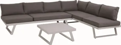 Produktbild von Möbilia Sitzgruppe | 1 Ecksofa, 1 Couchtisch | inkl. Sitz- und Rückenkissen | grau – anthrazit | 28020044 | Serie GARTEN