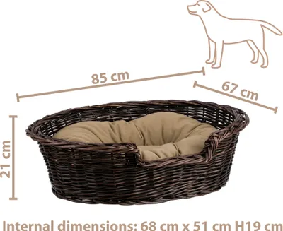 Obrázok produktu pre Vŕbový kôš pre psov oválny 85x67 H21 cm
