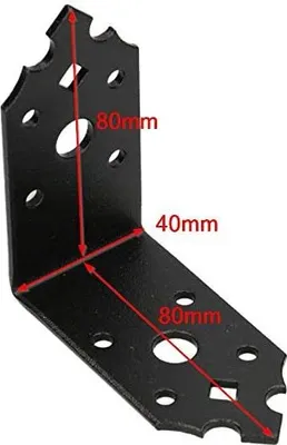 Produktbild von KOTARBAU® Winkelverbinder 80x80x40mm Stuhlwinkel Möbelwinkel Lochwinkel Bauwinkel Holzverbinder Balkenwinkel Verbinder Pulverbeschichtung Schwarz