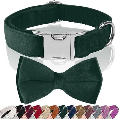 Produktbild von Famanu Hundehalsband mit abnehmbarer Fliege - mehrfarbig, weich und komfortabel