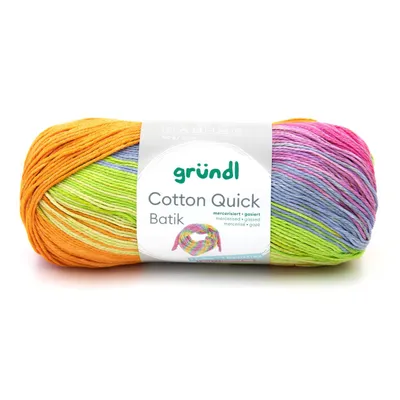 Produktbild von Gründl Wolle Baumwolle Quick Batik 100 g orange-grün-blau-violett