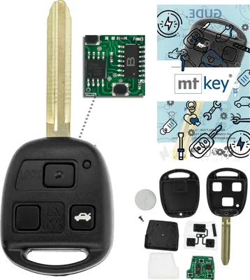 Produktbild von MT-KEY 3 Tasten Funkschlüssel ID67 TOY47 434MHZ kompatibel mit Toyota Corolla E12 01-07 Land Cruiser J120 02-09 Picnic XM10 433MHZ Autoschlüssel