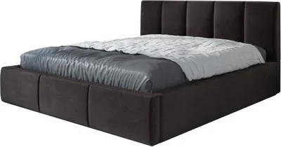 Produktbild von Polsterbett KENO 140x200 mit Matratze und Bettkasten. Farbe: Dunkelbraun.