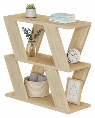 Produktbild von Wohnzimmertisch Dpipiton, Niedriger Wohnzimmertisch, Kaffeeregal, Couchtisch für Sofa, 60x22h57 cm, Eiche