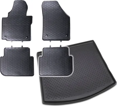 Produktbild von Gummi Kofferraumwanne + Fußmatten Set für VW Touran 1T, Bj. 2/2003-2015