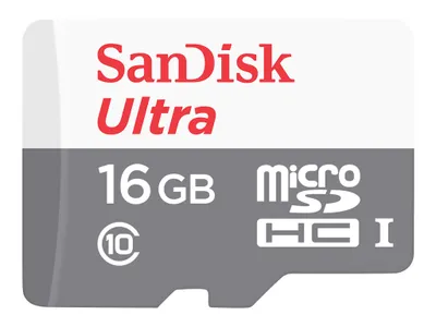 Produktbild von SanDisk Ultra MicroSDHC 16GB UHS-I, 16 GB, MicroSDHC, Klasse 10, UHS-I, 80 MB/s, Schockresistent, Temperaturbeständig, Wasserdicht