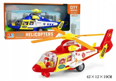 Obrázek produktu pro Helikoptéra se světelnými a zvukovými efekty, s otáčejícím se rotorem, záchranná helikoptéra