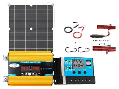 Zdjęcie produktu dla Zestawy solarnicze, elastyczne panele, falowniki sinusoidalne, zestawy 220V