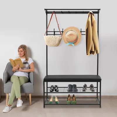 Productafbeelding van Compacte Garderobe met Schoenenrek en Haken
