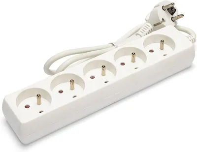 Zdjęcie produktu dla Velamp MULTIP-FR-5 - listwa zasilająca - 5 gniazd - 10/16 A - 3G1 mm² - biała
