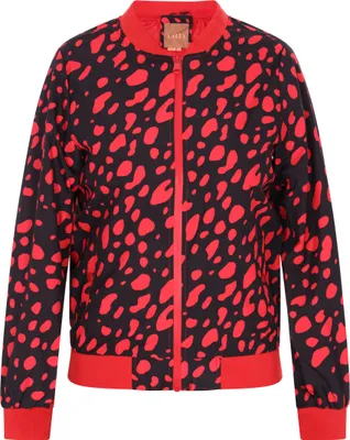 Produktbild von Damen Bomberjacke mit Tiermuster, Stehkragen, langärmelig, Rot, Größe S