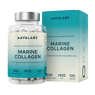 Produktbild von Aavalabs Meereskollagen | Typ I & Hyaluronsäure | Haut & Gelenke | 120 Kapseln