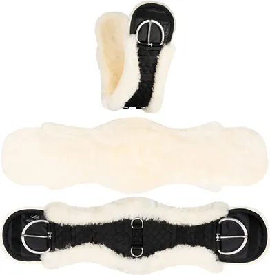 Produktbild von Equinate Westerngurt Classical anatomisch Lammfell 85cm - 34" Natur