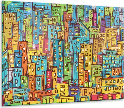 Produktbild von Herdabdeckplatten Glaskeramikkochfeld-Abdeckung Spritzschutz Glas 60x52cm Stadt