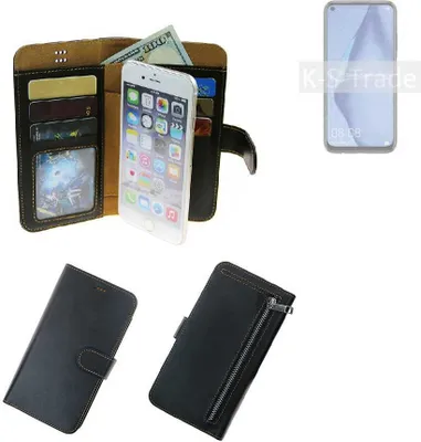 Produktbild von K-S-Trade Schutz Hülle kompatibel mit Huawei P40 Lite Klapphülle Case Phone cover Slim Handytasche Handy Hülle schwarz aus Kunstleder (1 Stk)