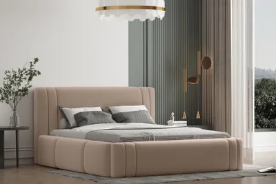 Produktbild von Polsterbett ROLI 180x200 mit Matratze, Bettkasten und Lattenrost. Farbe: Braun.