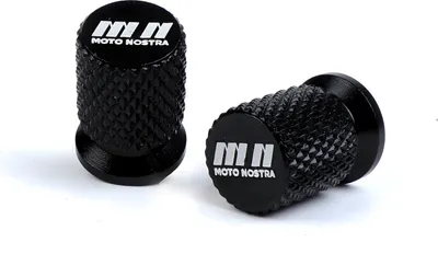 Image de Bouchons de valve Moto Nostra CNC, noir brillant-