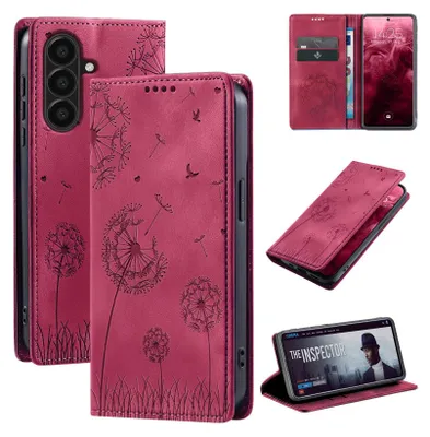Produktbild von Handyhülle für Samsung Galaxy A17 / A17 5G RFID Schutz Klapphülle Case Cover Design Blume Pusteblume Schutzhülle Farbe: Magenta