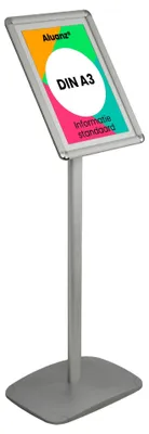 Produktbild von Info-Stand A3 – Präsentationsständer aus Aluminium – Silberfarben