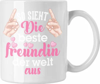 Produktbild von Trendation - Beste Freundin Tasse Geschenk Kaffeetasse Geschenkidee BFF Allerbeste Freundin Spruch Geburtstag Freundinnen Geschenkidee (Weiß)