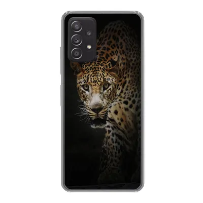 Produktbild von MuchoWow® Handyhülle Schutzhülle Hülle für Samsung galaxy a73 Leopard - Wilde Tiere - Licht Silikon Softcase Handy Hülle - Handyhülle