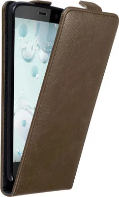 Produktbild von Cadorabo Hülle für HTC U PLAY Schutz Hülle in Braun Flip Etui Handyhülle Case Cover