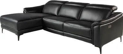 Produktbild von Angel Cerdá Linkes Chaiselongue-Relaxsofa aus schwarzem Leder 6206